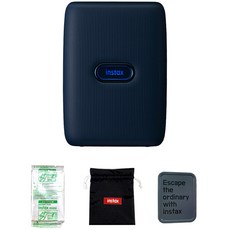 instax 拍立得 Mini Link 照片打印機 深色牛仔布 + 膠片 10 張 + 小袋 + 彩虹木製裝飾 + 扭曲頭帶 2p 隨機發送 + 豐滿膠帶隨機發送 + 水晶貼紙套組, 迷你鏈接1