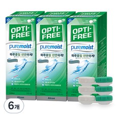 옵티프리 퓨어모이스트 렌즈세정액 + 렌즈케이스, 300ml, 6개