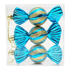 糖果裝吊飾 3個, 湖藍色, 1組