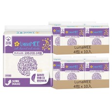 LunaMEE 柔軟衛生棉, 夜用超長型(43cm), 10片, 8包