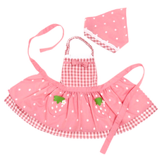 Mother garden 兒童款 圍裙，附帽子, 100cm, 草莓繪