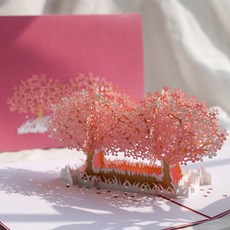 Leeum Dream 櫻花結局 3D 立體彈出卡, 混合色, 1個