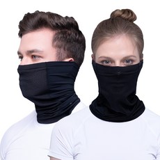 기어엑스 남녀공용 쿨 스카프, 블랙, 2개