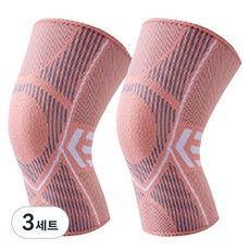 골드팡 고탄력 스포츠 무릎보호대 핑크화이트, 3세트