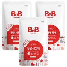 비앤비 젖병세정제 거품형 리필, 400ml, 3개