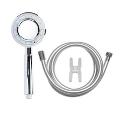 HOMEDAUM 3段式按摩蓮蓬頭+PVC沐浴軟管 2m組, 1組, 銀色