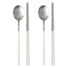 리본제이 루엔 스텐 304 슬림 수저세트, 아이보리, 2세트, 숟가락 + 젓가락 아이보리, 2세트, 숟가락 + 젓가락