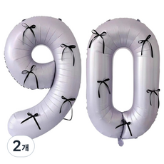 문구담 생일 기념일 이벤트 장식 대형 숫자풍선 90, 퍼플, 2개