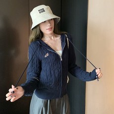 LUNA GIRL 女款 Naelli 麻花針織連帽拉鍊外套 L25FJ080709