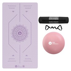 ZHONGOU 長紅 TPE加厚款雙色瑜珈墊 10mm厚 TP18 附綁帶+背袋+拉力繩或拍拍球(顏色款式隨機), 紫色, 1組