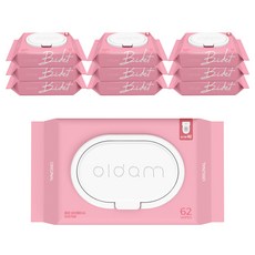 OLDam 掀蓋式濕紙巾, 70g, 62張, 10包
