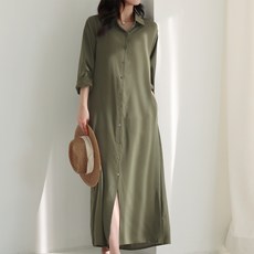 마켓에이 여성용 오버핏 베이직 셔츠형 롱 원피스 빅사이즈 포함