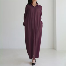長版襯衫連身裙, 01 勃艮第