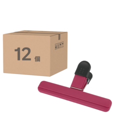 食物封口夾 12個 尺寸: 6cm x 15.5cm x 2.7cm 材質: ABS、橡膠, 紅色