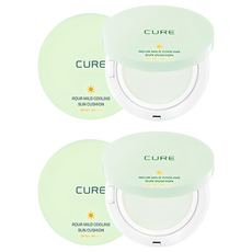 김정문알로에 아쿠아 마일드 쿨링 선쿠션 SPF50+ PA++++, 25g, 2개