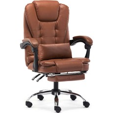 프리미엄 게이밍의자 + 등쿠션, 브라운
