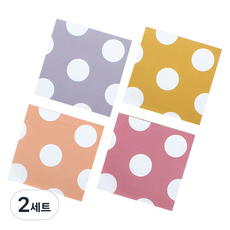 TOCTOC 大圓點便條紙 4件組, 淺鮭魚色, 橘色, 淺綠色, 薄荷綠, 2套, 1套