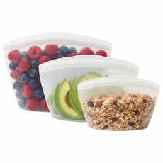 homehouse 韓國製頂級矽膠保鮮夾鏈袋 小+中+大組合, 1套, 自然色