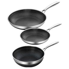 쿡셀 인덕션 IH 세라믹 프라이팬 세트 3개, 블랙, 프라이팬 20cm + 28cm + 궁중팬 28cm, 1세트