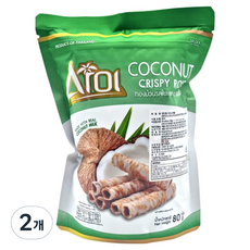 椰子捲心酥 班蘭口味, 80g, 2包