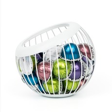 THE100% 通用咖啡膠囊鋼製置物籃, 1個, 白色的