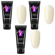 미스치어링 스위스녹스 손톱 연장 재료 베이직 폴리젤 15ml, 밀크화이트, 3개