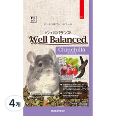 산코 친칠라 웰 밸런스 사료 F67, 800g, 4개