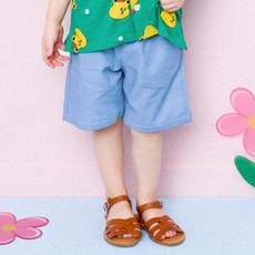 HEJMINI 童款小熊刺繡寬鬆牛仔短褲