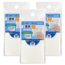 米諾諾 透明便利貼 大, 3個, 透明, 50張