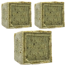 LE SERAIL 席哈爾 清涼薄荷花粒植萃馬賽皂，防止肌膚乾燥 溫和按摩去除老廢角質 植物香氛 有效去除異味, 300g, 3個