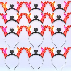 Stupid LED魯道夫鹿角髮箍, 混合顏色, 12個