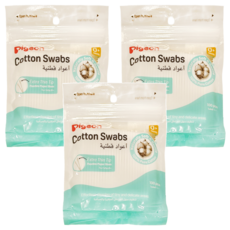 pigeon 貝親 細軸棉棒 補充, 100支, 3包