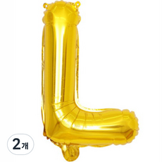 팡파티 레터링 알파벳 풍선 L 40cm, 골드, 2개