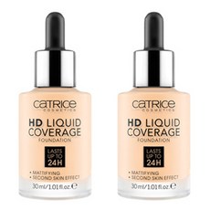 캐트리스 HD 리퀴드 커버리지 파운데이션 30ml, 002호 포슬린베이지, 2개