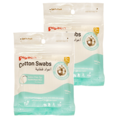 pigeon 貝親 細軸棉棒 補充, 100支, 2包