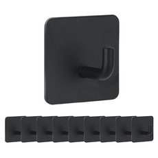 한봄누리 스텐 스티커형 다용도 벽후크, 블랙, 10개