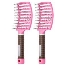 Muraon 硬毛微捲髮梳, 2個, 粉紅色