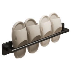 지음앤 무타공 욕실 슬리퍼 거치대, 블랙, 1개