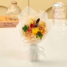 Maison de Flore 永生花 不凋謝鮮花 迷你花束 納骨塔花 追思公園花, 黃色