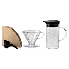 HARIO 好璃奧 V60感溫變色咖啡壺組, 500ml, 1組, 咖啡壺 + 濾紙 + 濾杯