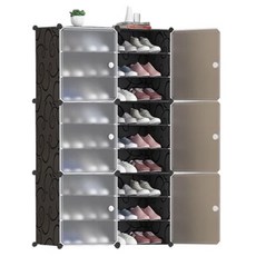 德利生活 大容量多層組合收納鞋櫃 2列 84 x 32 x 139cm 白色 鞋架, 9層