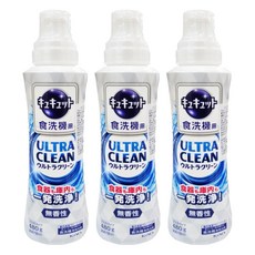 Kao 花王 Cucute 珂珂透 ULTRA CLEAN 洗碗機專用強效洗碗精 無香 480g, 3瓶