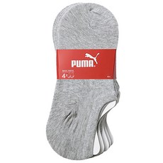 PUMA 雙層氣墊運動船型襪, 灰色的, 4組