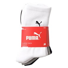 PUMA 機能性運動休閒Aerosilver長筒襪組, 黑色 + 灰色 + 白色, 4個