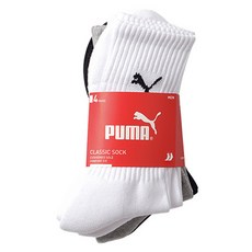 PUMA 機能性運動休閒Aerosilver長筒襪組, 黑色 + 灰色 + 白色, 4個