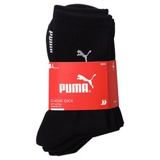 PUMA 機能性運動休閒Aerosilver長筒襪4雙, 黑色, 4個