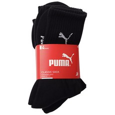 푸마 파일 이중쿠션 기능성 스포츠 캐주얼 파일장목 양말 4족, 블랙, 4개