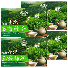 玉露茶園 有機手採玉露綠茶包，來自宜蘭有機茶，未發酵茶葉，取用中心最嫩部位, 3g, 20包, 4盒
