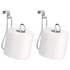 家事女王 多用途免鑽孔圓形衛生紙架, 銀色, 2個