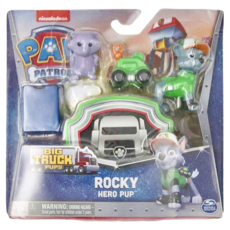 SPIN MASTER 汪汪隊立大功 狗狗大卡車隊系列動物玩偶組 灰灰 + 浣熊玩偶 ROCKY HERO PUP, 1組